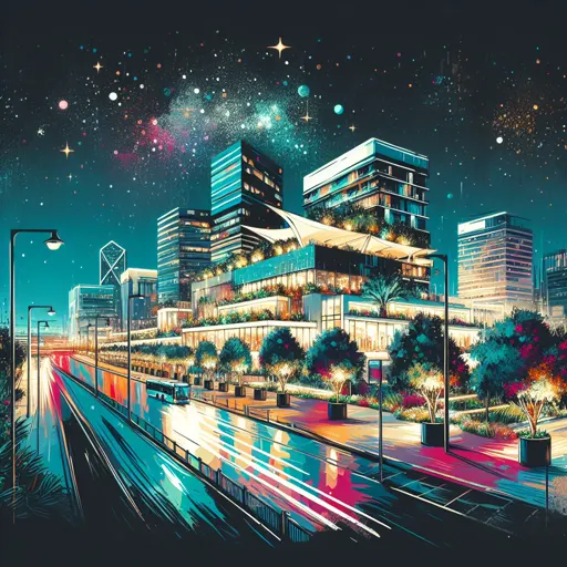 Illustration of Nahariyya at night