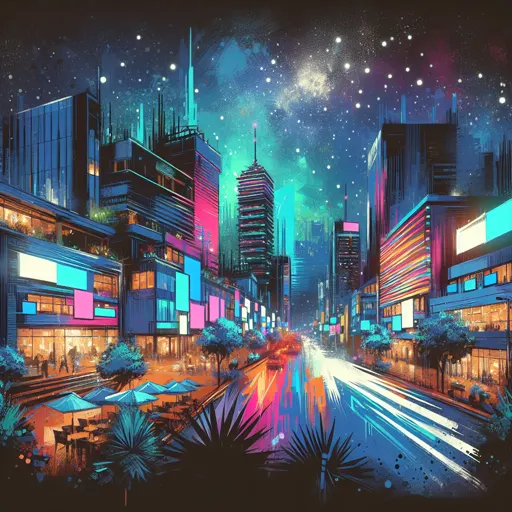 Illustration of Nairobi at night