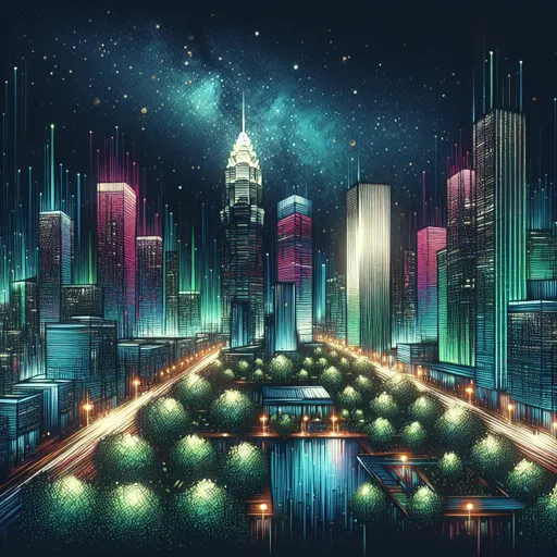 Illustration of Nanjing at night