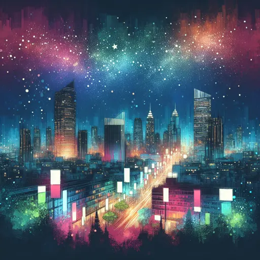 Illustration of Nanning at night