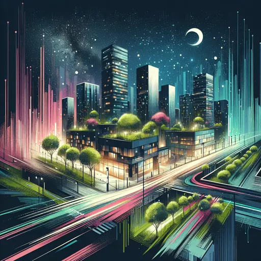 Illustration of Napa at night