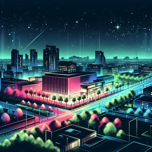 Illustration of New Brunswick at night