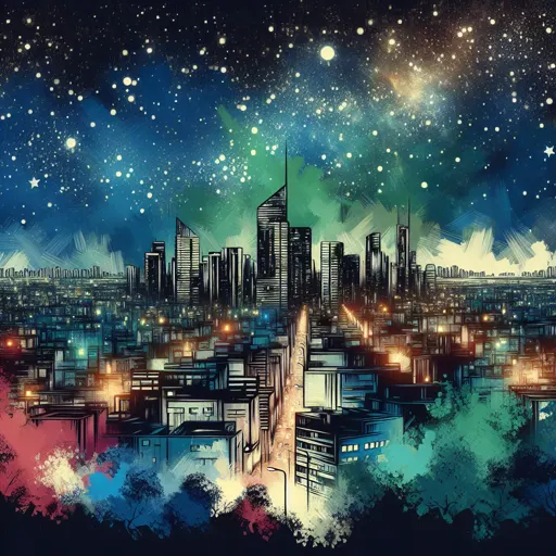 Illustration of Nice at night