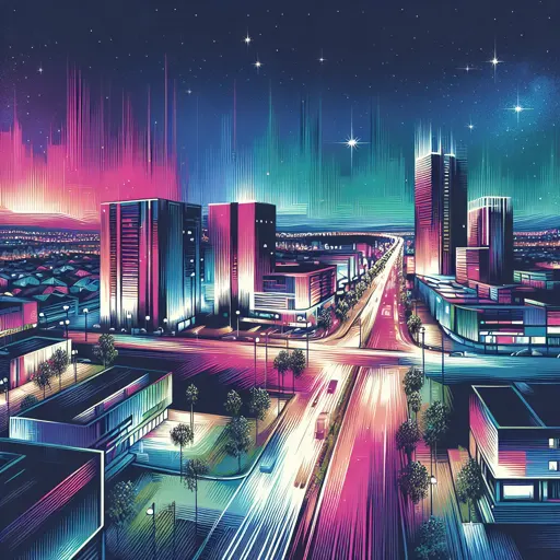 Illustration of Nicosia at night