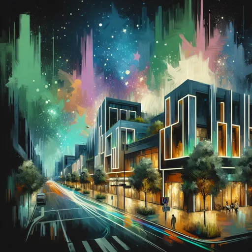 Illustration of Norwich at night