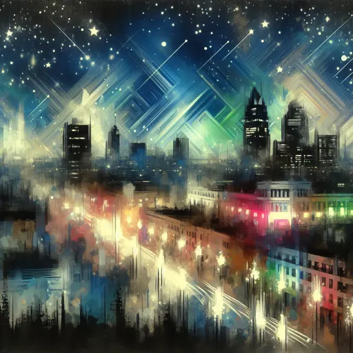 Illustration of Nottingham at night