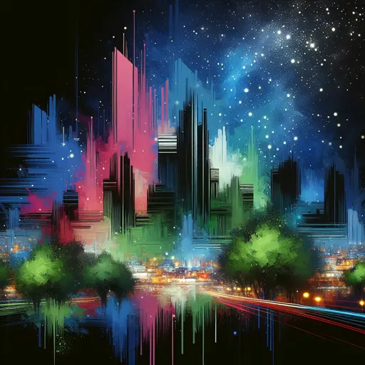 Illustration of Novo mesto at night