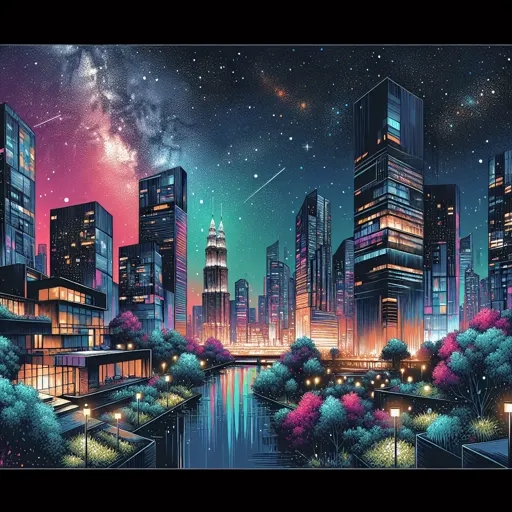Illustration of Nuremberg at night