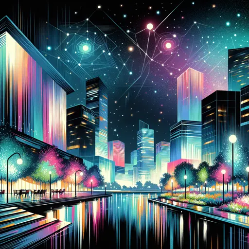 Illustration of Oldenburg at night