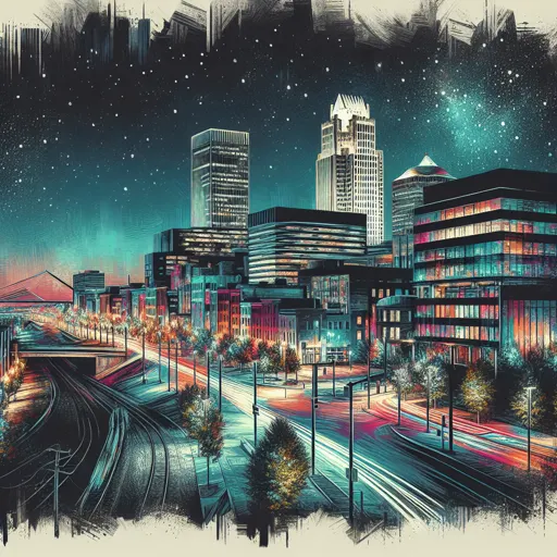 Illustration of Omaha at night