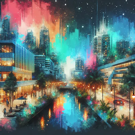 Illustration of Orono at night