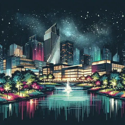 Illustration of Osijek at night