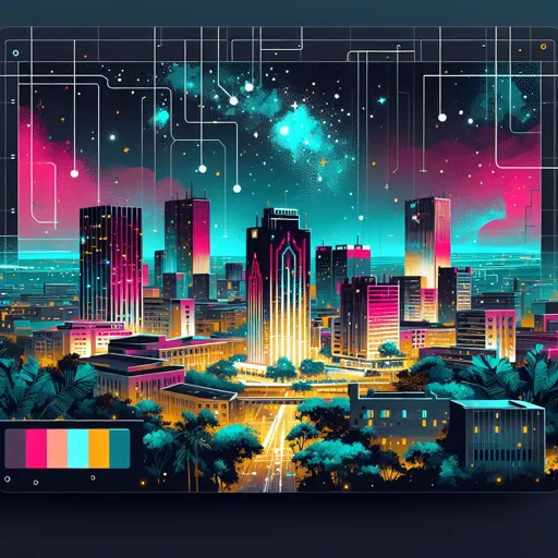 Illustration of Ouagadougou at night