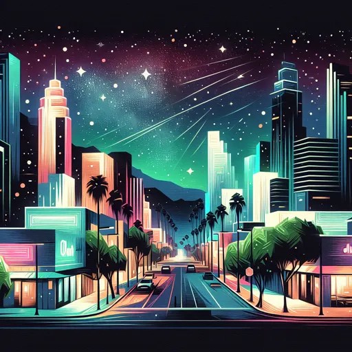 Illustration of Palm Desert at night