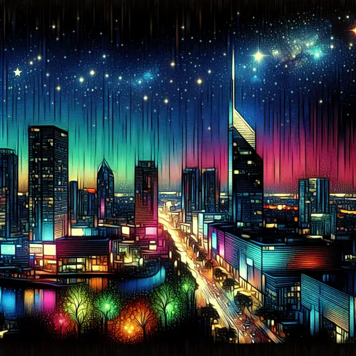 Illustration of Pamplona at night
