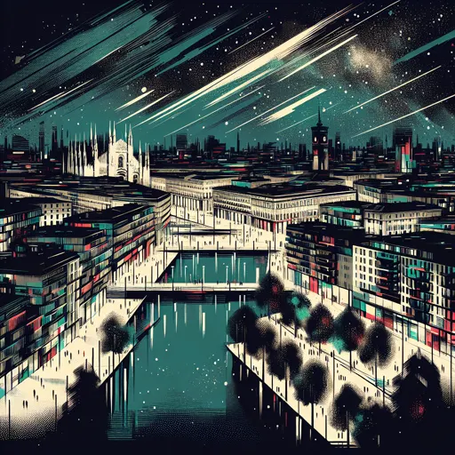 Illustration of Parma at night