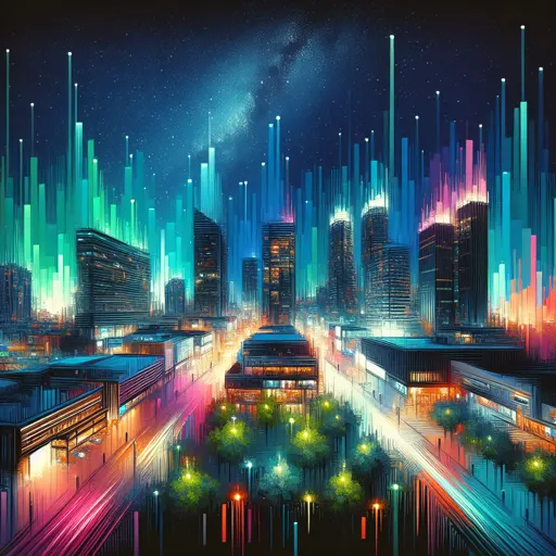 Illustration of Parsippany-Troy Hills at night