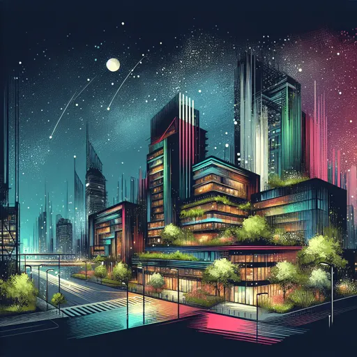 Illustration of Perth at night