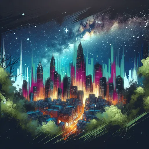 Illustration of Phnom Penh at night