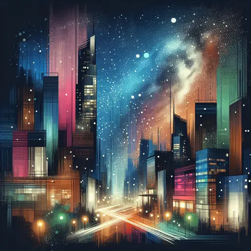 Illustration of Pittsburgh at night