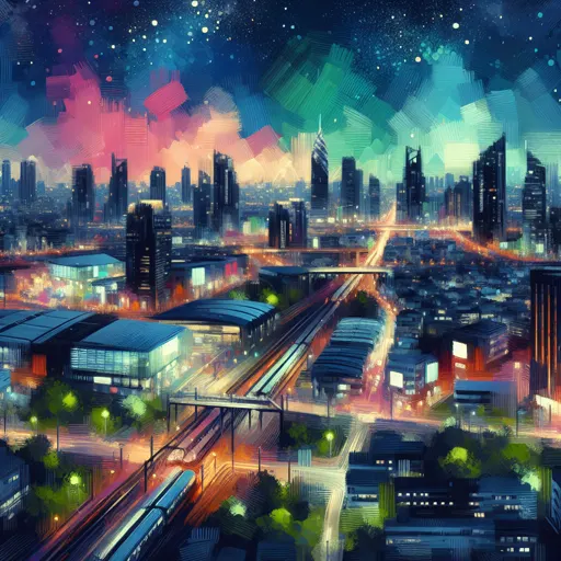 Illustration of Pontevedra at night