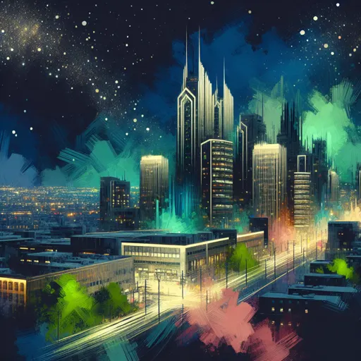 Illustration of Port-au-Prince at night