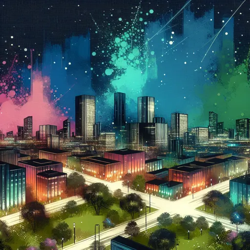 Illustration of Port Harcourt at night