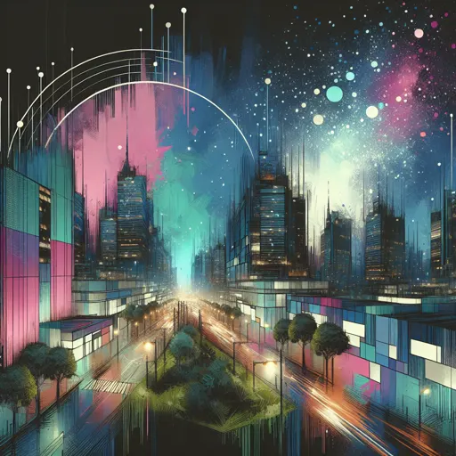 Illustration of Portsmouth at night
