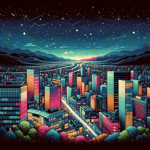 Illustration of Poughkeepsie at night