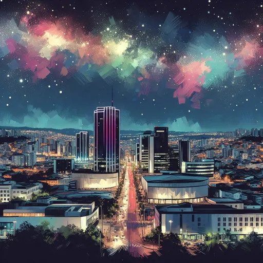 Illustration of Praia at night