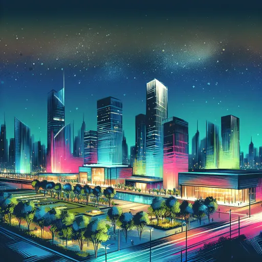 Illustration of Princeton at night