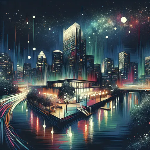 Illustration of Providence at night