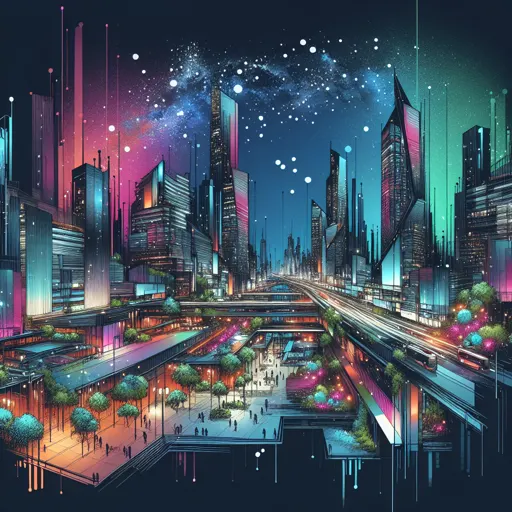 Illustration of Puebla at night