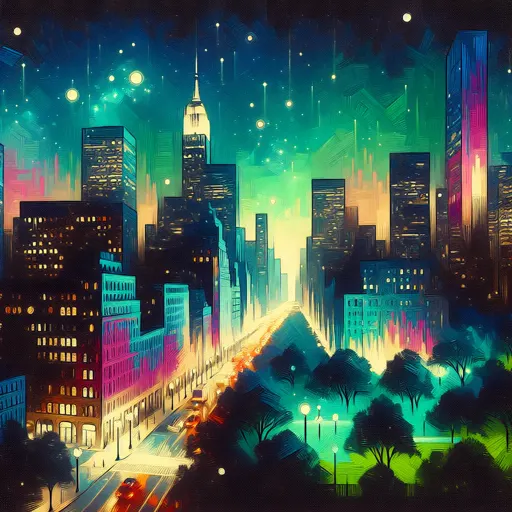 Illustration of Pune at night