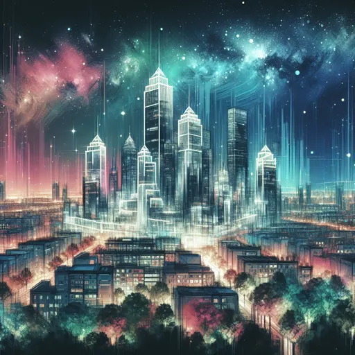 Illustration of Qingdao at night