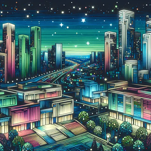 Illustration of Quanzhou at night
