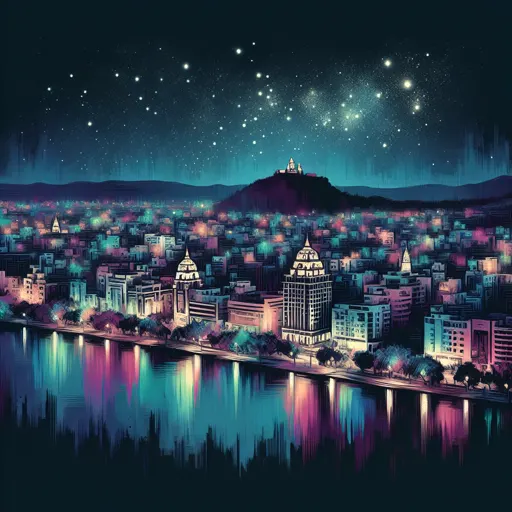 Illustration of Raipur at night