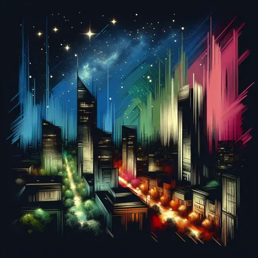 Illustration of Raleigh Durham at night