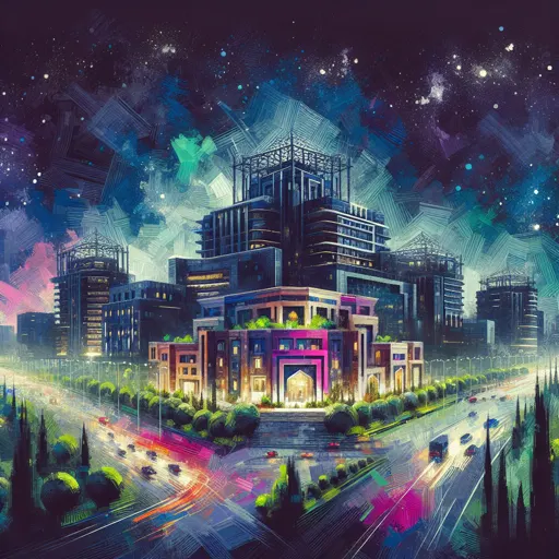 Illustration of Rawalpindi at night