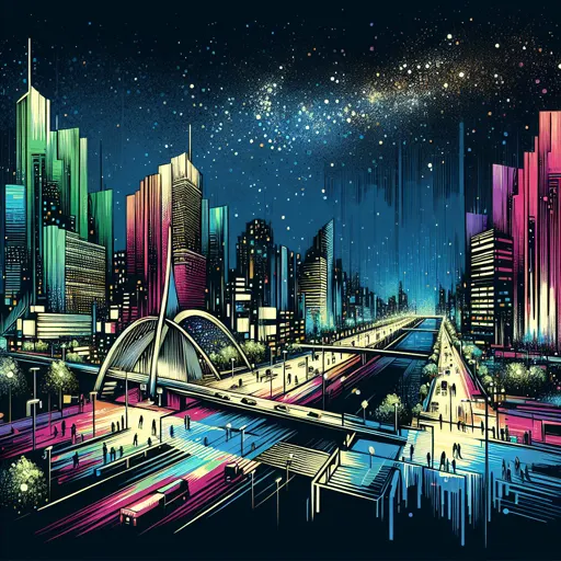 Illustration of Redding at night