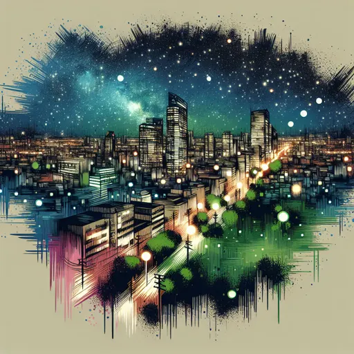 Illustration of Rhine-Neckar Area at night