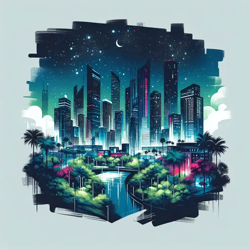 Illustration of Richmond at night