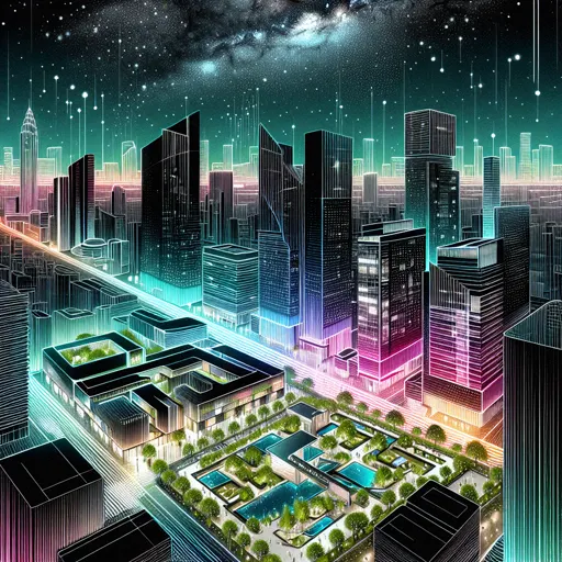 Illustration of Ridgefield at night