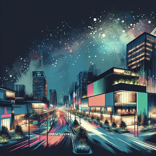Illustration of Riyadh at night