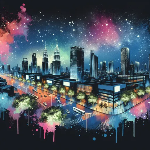 Illustration of Rouen at night