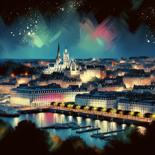 Illustration of Saint Malo at night