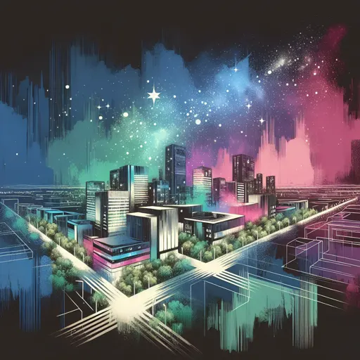 Illustration of Salt Lake City at night