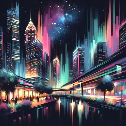 Illustration of Salvador at night