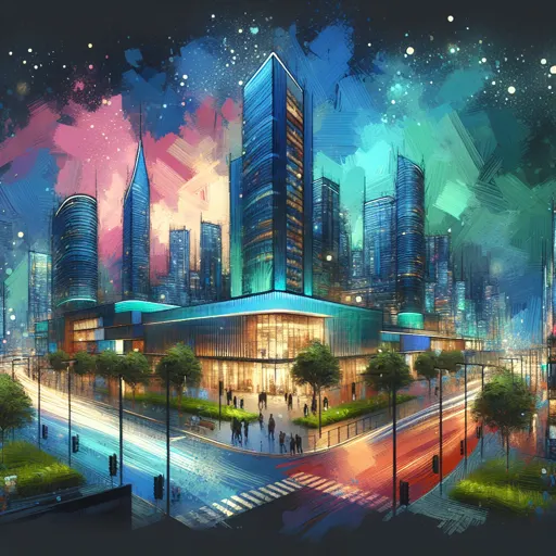 Illustration of San Diego at night