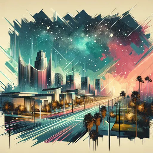 Illustration of San Luis Obispo at night